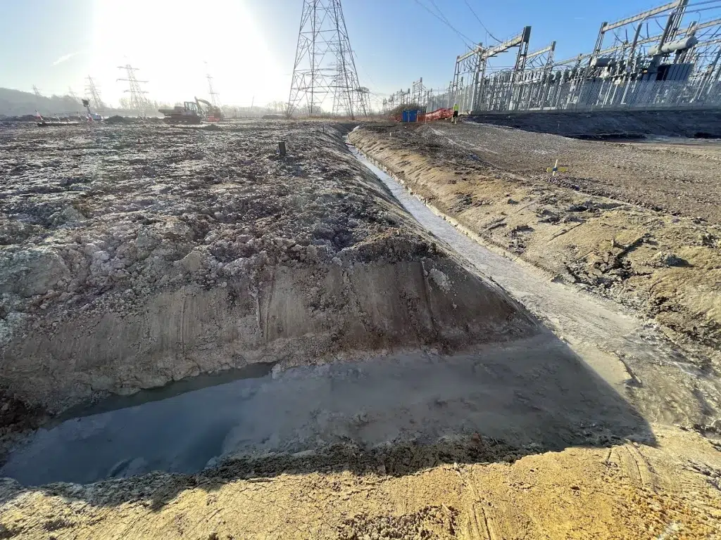 Groundwater drawdown simulation illustrating changes in groundwater levels caused by pumping
